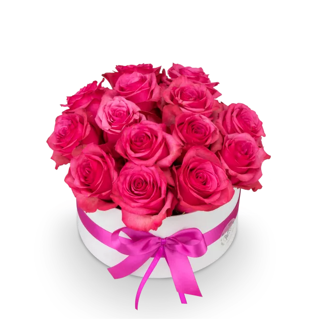 Flower box with roses